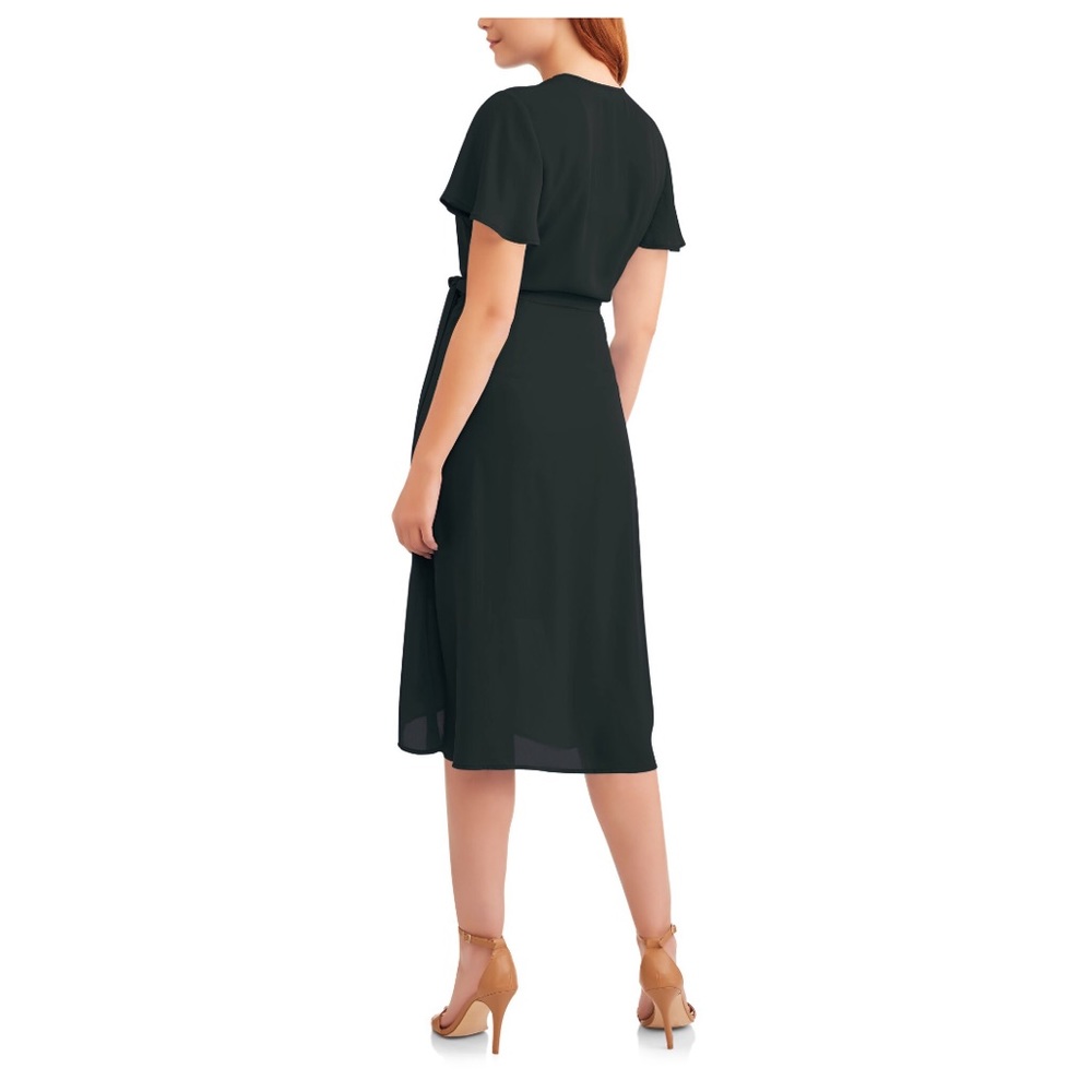 Black women’s wrap dress nwt semi sheer - Picture 2 of 4